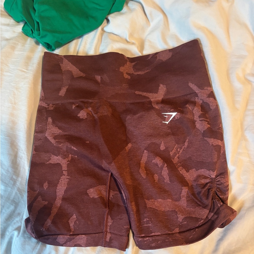 gymshark Women's Brown Camo Shorts